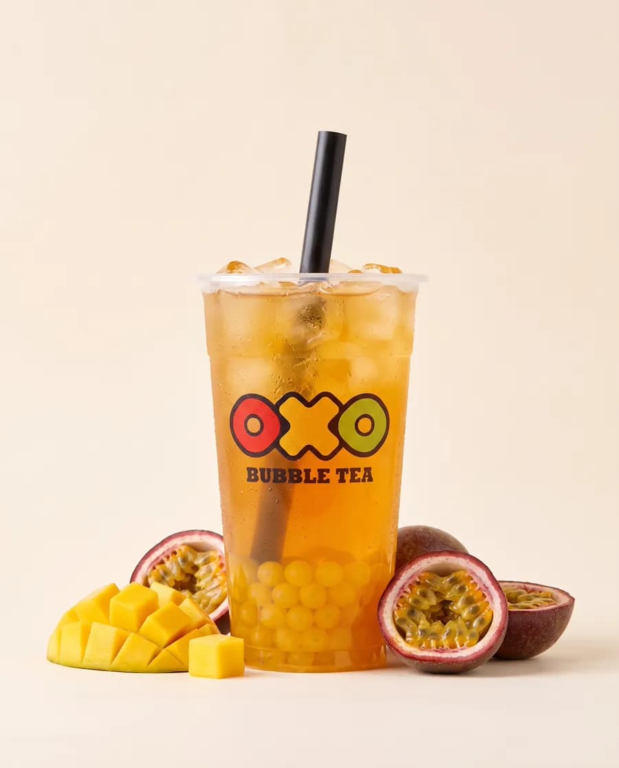 Drink OXO s čajem mango a maracuja a s kuličkami